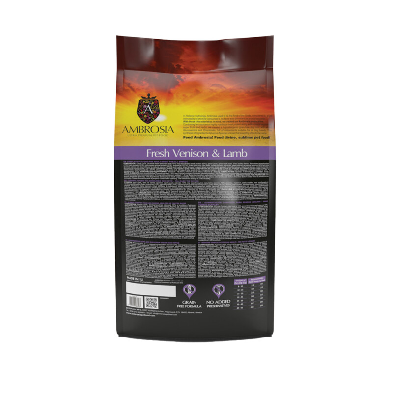 AMBROSIA Adult Fresh Venison & Lamb 2kg