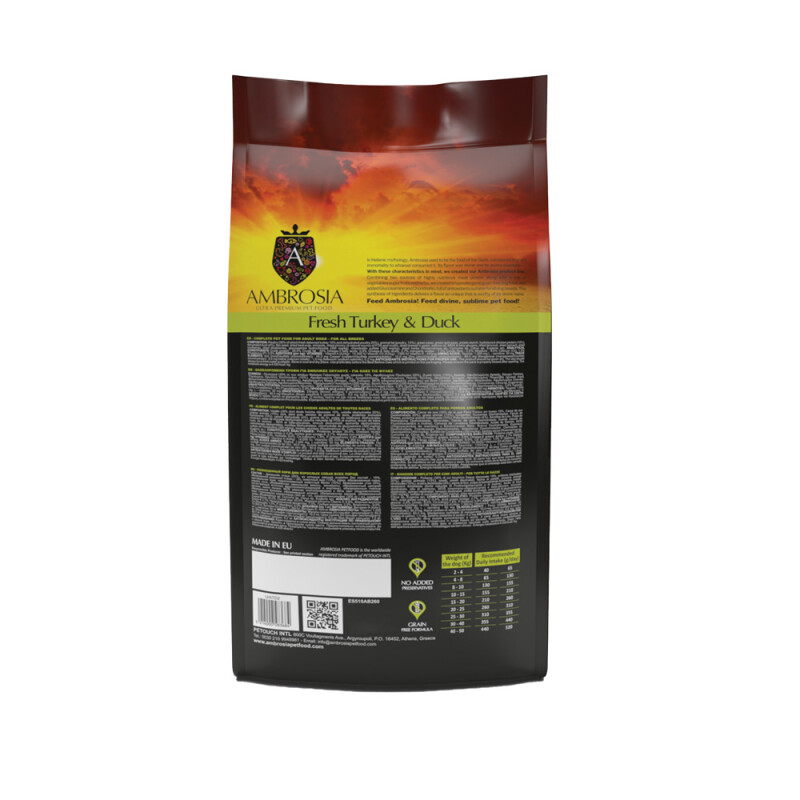 AMBROSIA Adult Fresh Turkey & Duck