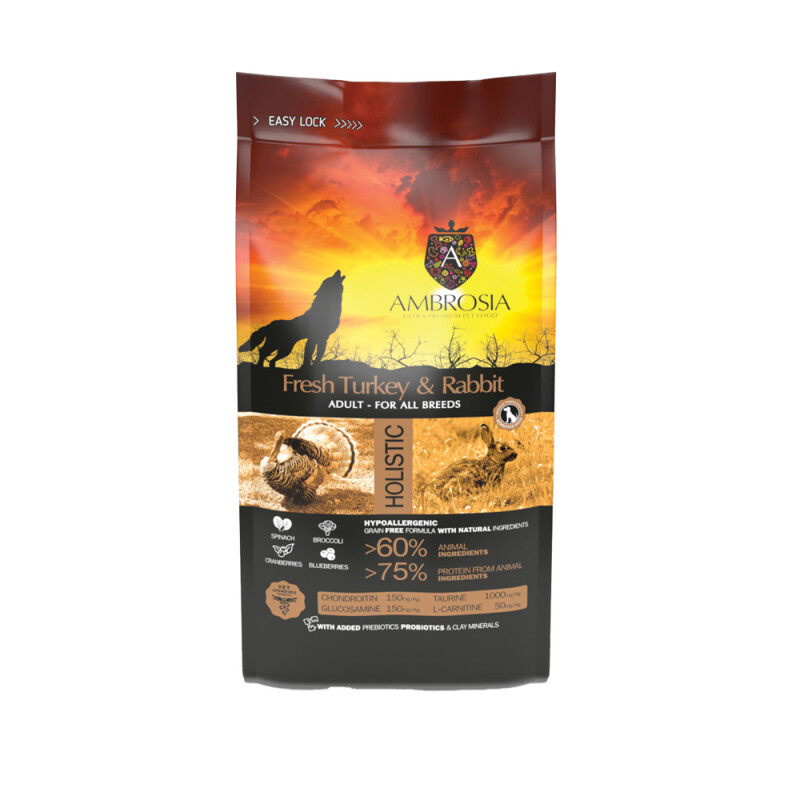 AMBROSIA Adult Sensitive Fresh Turkey & Rabbit