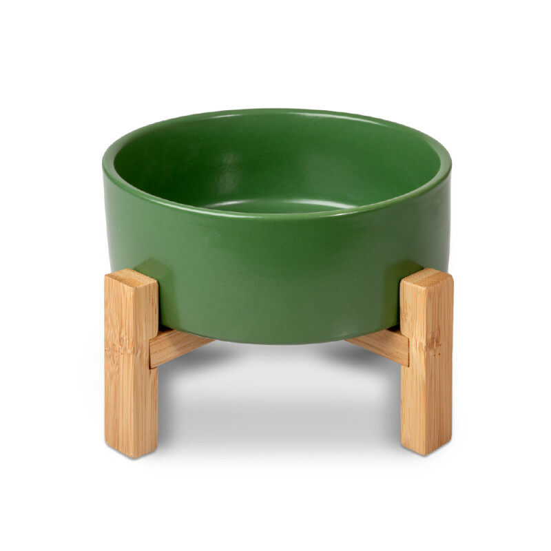 GLEE Μπολ Luxury κεραμικό με βάση Bamboo - Πράσινο