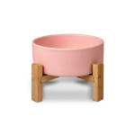 GLEE Μπολ Luxury κεραμικό με βάση Bamboo - Ροζ
