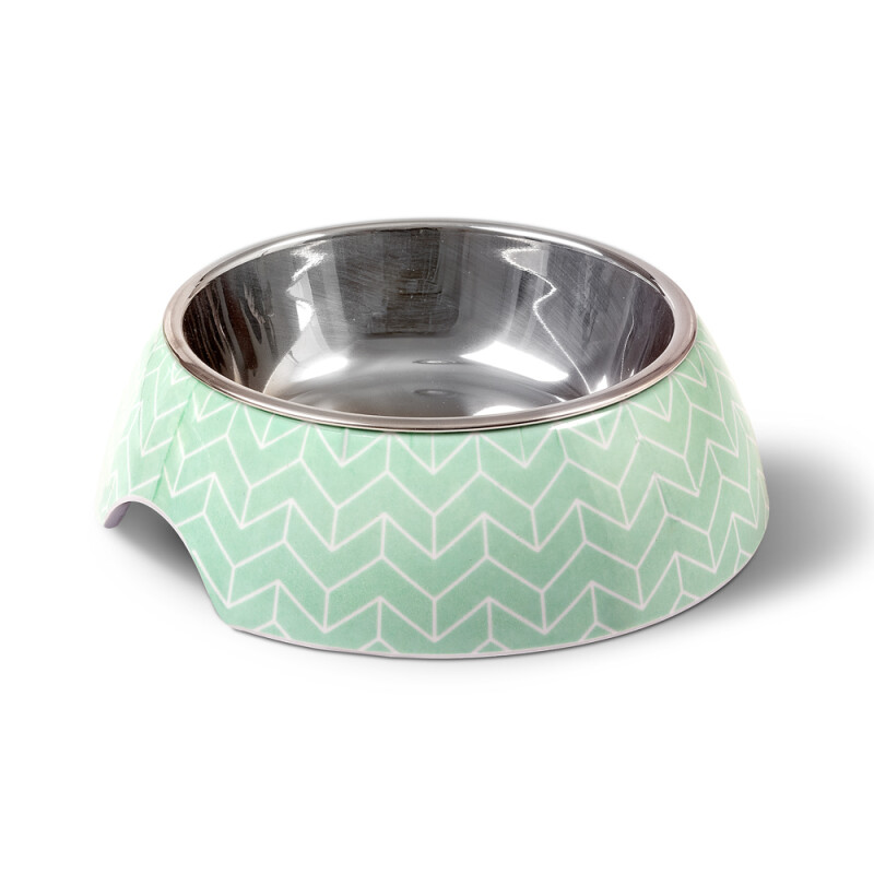 GLEE Μπολ φαγητού και νερού μελαμίνης με ανοξείδωτο κάδο Arrow