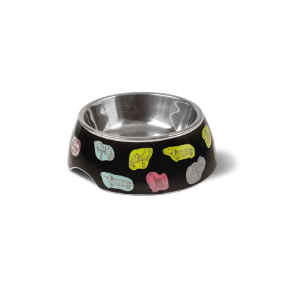 GLEE Μπολ φαγητού και νερού μελαμίνης με ανοξείδωτο κάδο ILUVDOGS