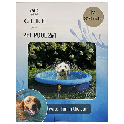 GLEE Pet Pool & Sprinkler 2 in 1 - Πισίνα & Συντριβάνι δροσιάς 120 x 30cm