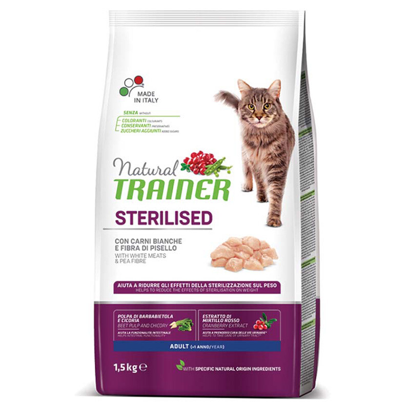 NATURAL TRAINER Adult Sterilised - White Meats 1,5kg