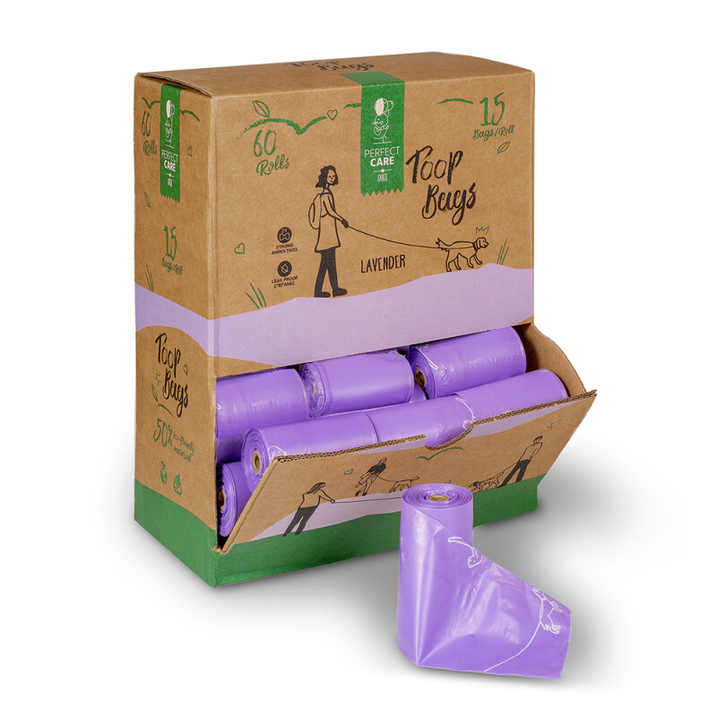 Perfect Care Poop Bags Eco 60 Rolls Lavender