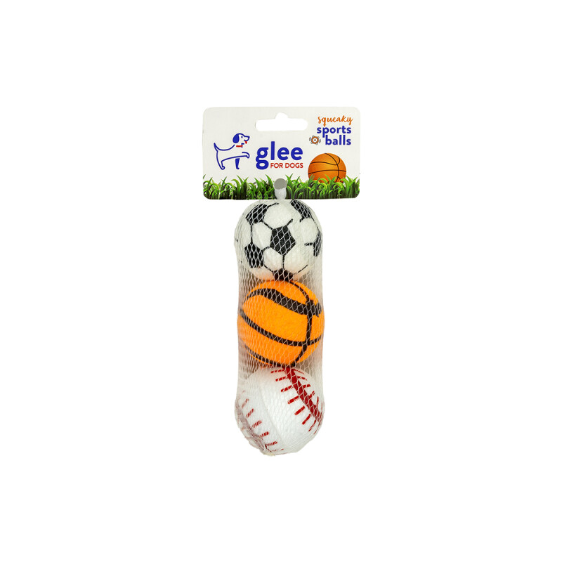 Glee Παιχνίδι Σκύλου Squeaky Sports Balls 5cm 3τμχ