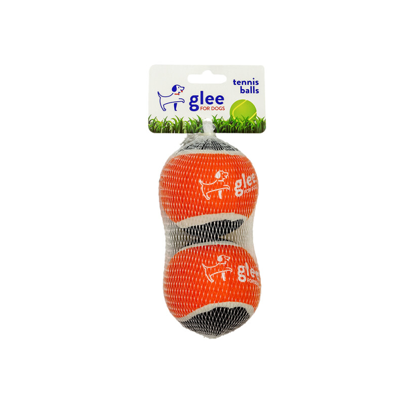 Glee Παιχνίδι Σκύλου Tennis Balls Πορτοκαλί - Μαύρο 7,5cm 2τμχ