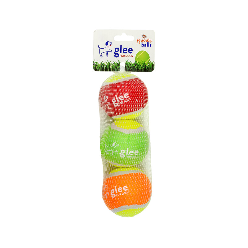 Glee Παιχνίδι Σκύλου Squeaky Balls Πολύχρωμα 6cm 3τμχ
