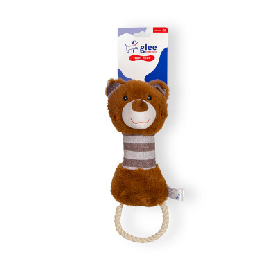 Teddy Rope Hoop Squeaky
