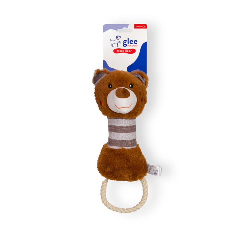 Teddy Rope Hoop Squeaky