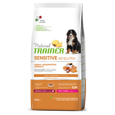 NATURAL TRAINER Sensitive - Puppy & Junior Medium/Maxi Salmon