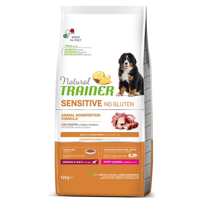 NATURAL TRAINER Sensitive - Puppy & Junior Medium/Maxi Duck