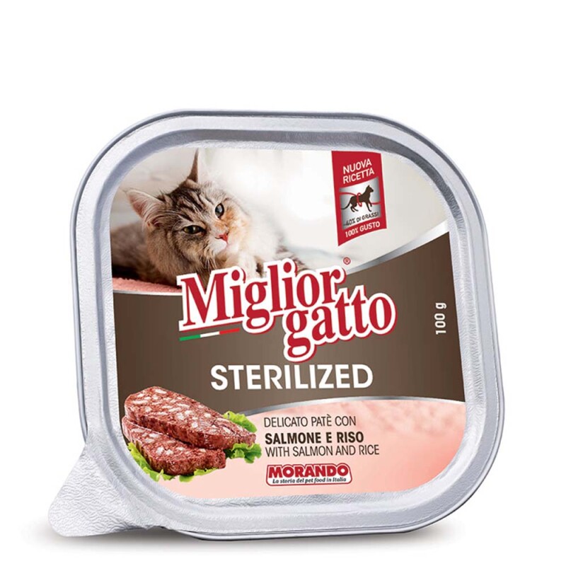 MORANDO Miglior Gatto Sterilised Σολομός & Ρύζι 100gr