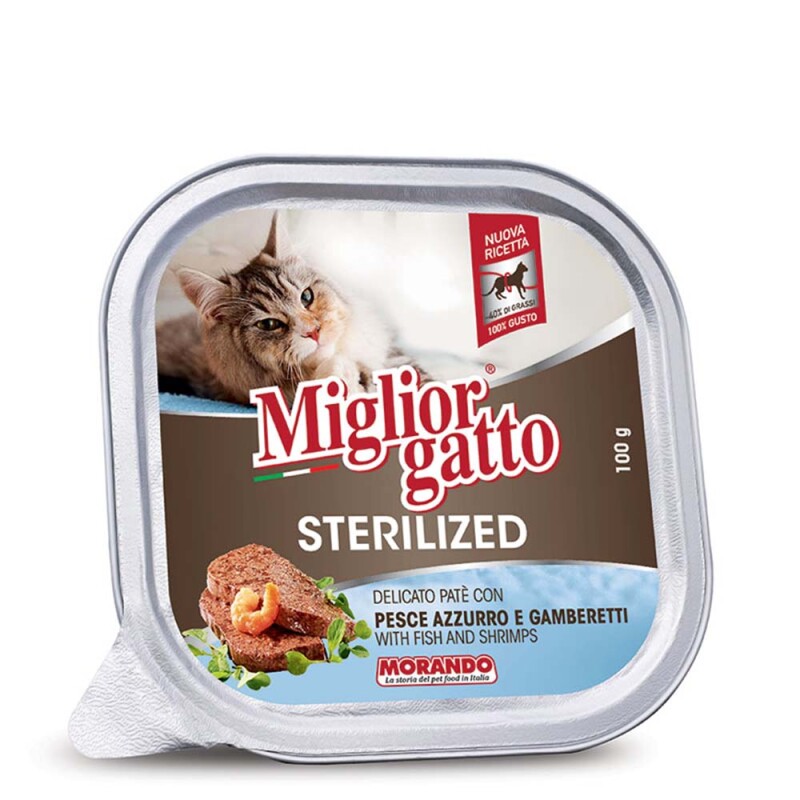 MORANDO Miglior Gatto Sterilised Ψάρι & Γαρίδες 100gr