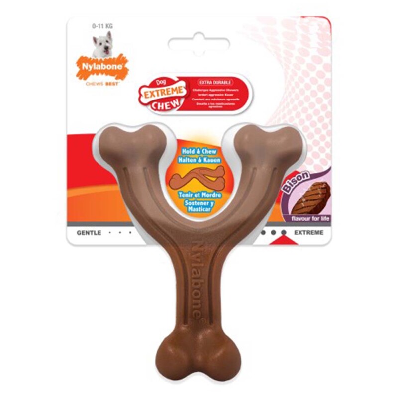 NYLABONE Extreme Chew - Wishbone Bison Large