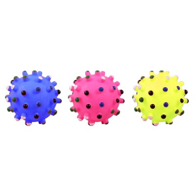 PAWISE Vinyl Dog Toy Spiky Dot Ball