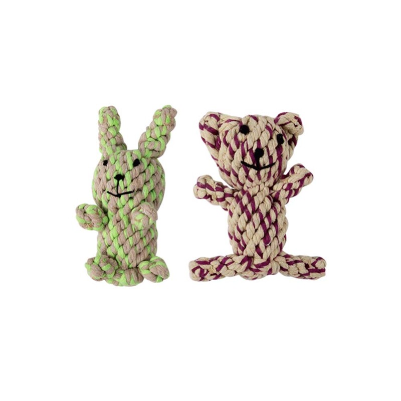 PW Παιχνίδι Σκύλου Rope Knot Bear & Bunny (1x 10 τμχ)