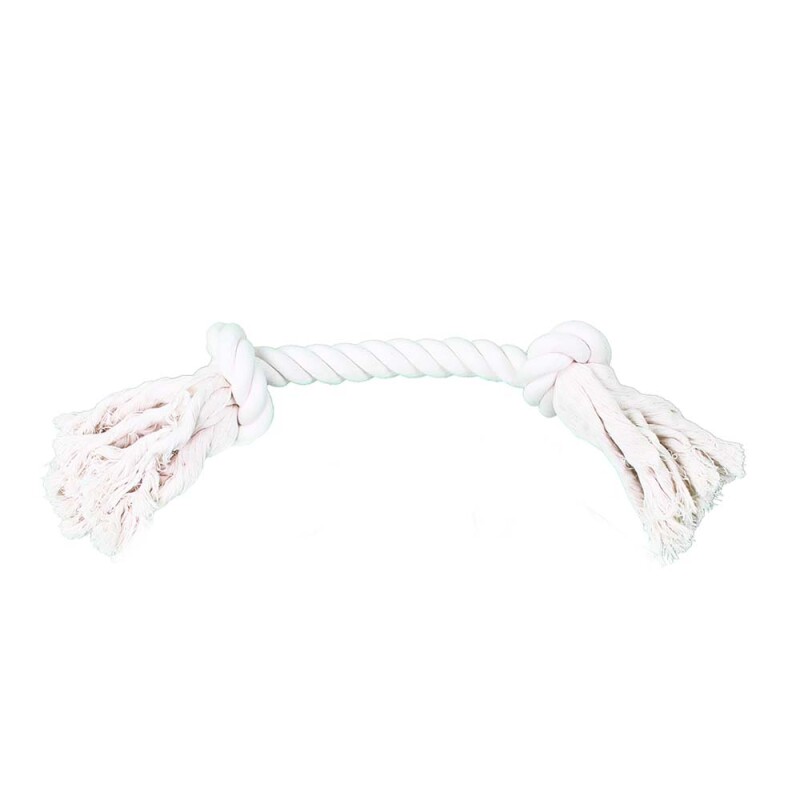 PAWISE Dog Toy Rope Bone 2 Knots Natural