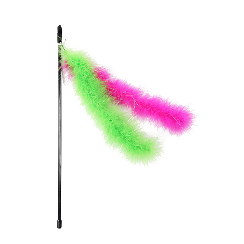 PAWISE Cat Glitter Teaser Wand Feather