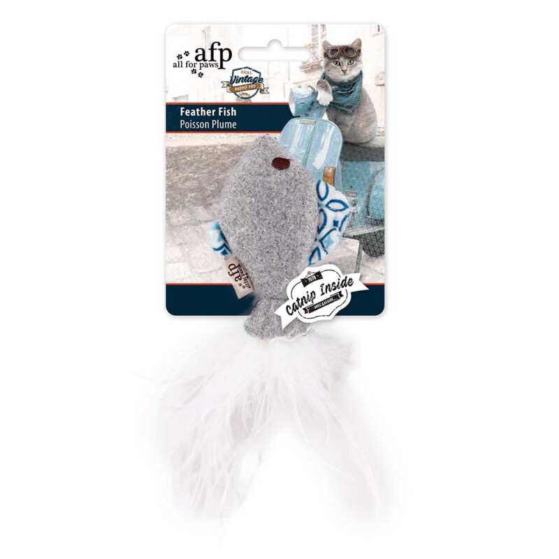 AFP Παιχνίδι Γάτας Vintage Feather Fish