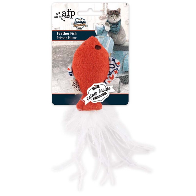 AFP Παιχνίδι Γάτας Vintage Feather Fish