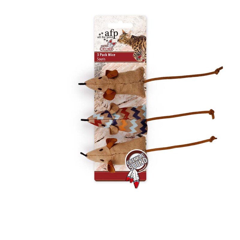 AFP Παιχνίδι Γάτας Mice 3PK Καφέ / Μπέζ / Εκρού