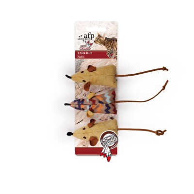 AFP Παιχνίδι Γάτας Mice 3PK Καφέ / Μπέζ / Εκρού