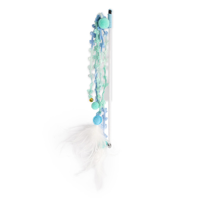 AFP Cat Toy Knotty Habit Long Butterfly Wand Blue