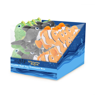 AFP Dog Toy Treasure Box Sealife Ball Toy 30pk