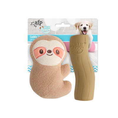 AFP Dog Toy Little Buddy Cuddle Sloth 2pk
