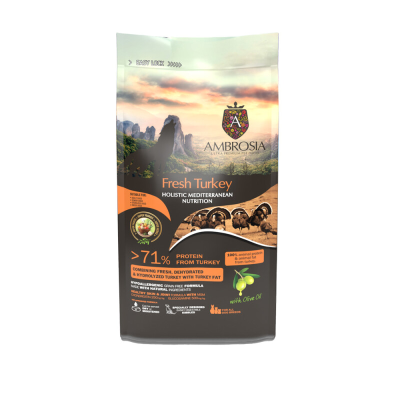 AMBROSIA Mediterranean Diet Adult Senior, Light & Sterilized Fresh Turkey