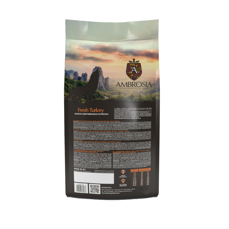 AMBROSIA Mediterranean Diet Adult Senior, Light & Sterilized Fresh Turkey