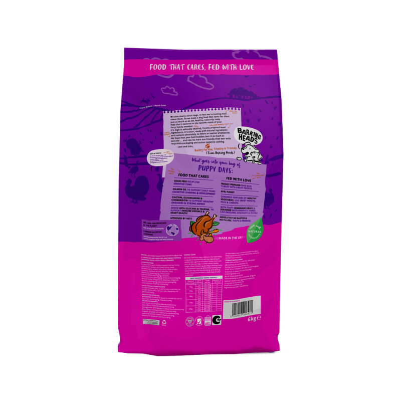 BARKING HEADS Big Foot Puppy Days Turkey 6kg