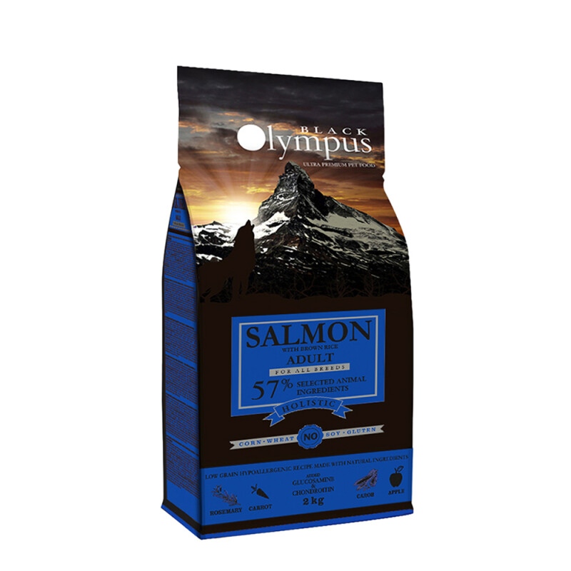 Black Olympus Low Grain Adult Medium Salmon with Brown Rice 2kg