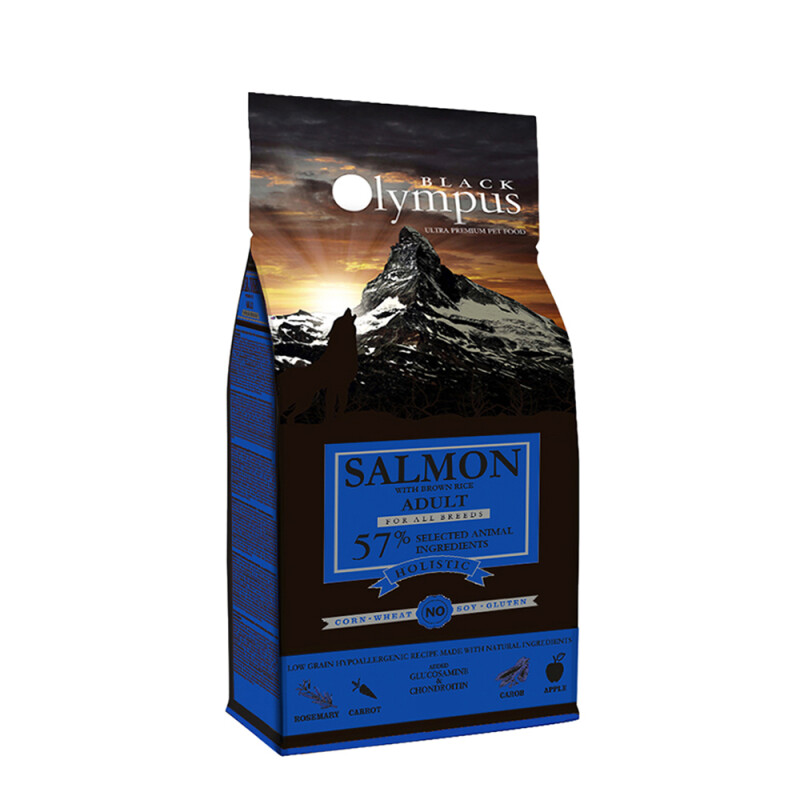Black Olympus Low Grain Adult Medium Salmon with Brown Rice 12kg