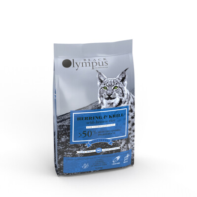 Black Olympus Low Grain Cat Sterilized Hering & Krill