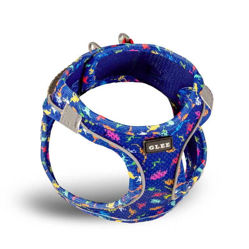 GLEE Harness Pattern Dino Blue | L