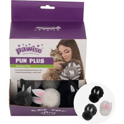 PW Cat Toy Fun Box Rabbit Ball (1x24pcs)